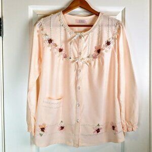 Nike Pale Peach Embellished Cotton Pajama Top